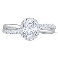 Split-Shank Oval Diamond Engagement Ring, 14k White Gold Best