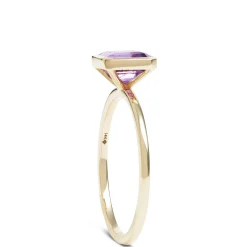 Square Bezel Set Amethyst Ring, 14K Best
