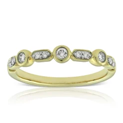 Stackable Geometric Diamond Band, 1/10 cttw New