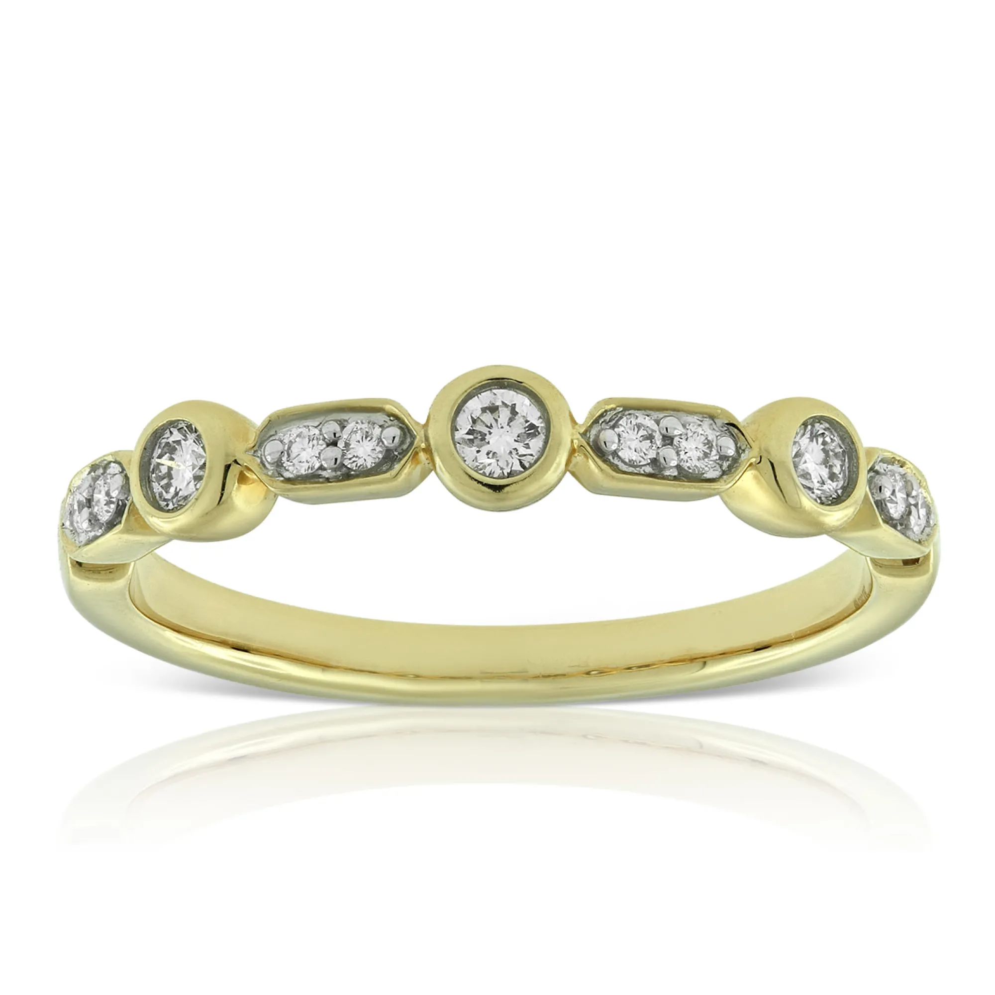 Stackable Geometric Diamond Band, 1/10 cttw New