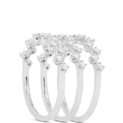Stacked Zig Zag Diamond Bands, 14K White Gold Sale