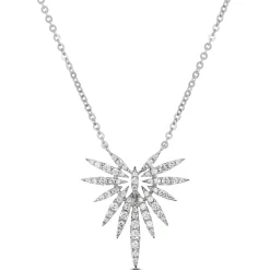Starburst Diamond Pendant, 14k White Gold Discount