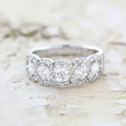 5-Stone Diamond Halo Ring 14K Online