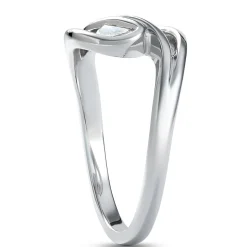 Swirling Half Moon Ring, ¼ Total Carat Weight, 14K White Gold Online