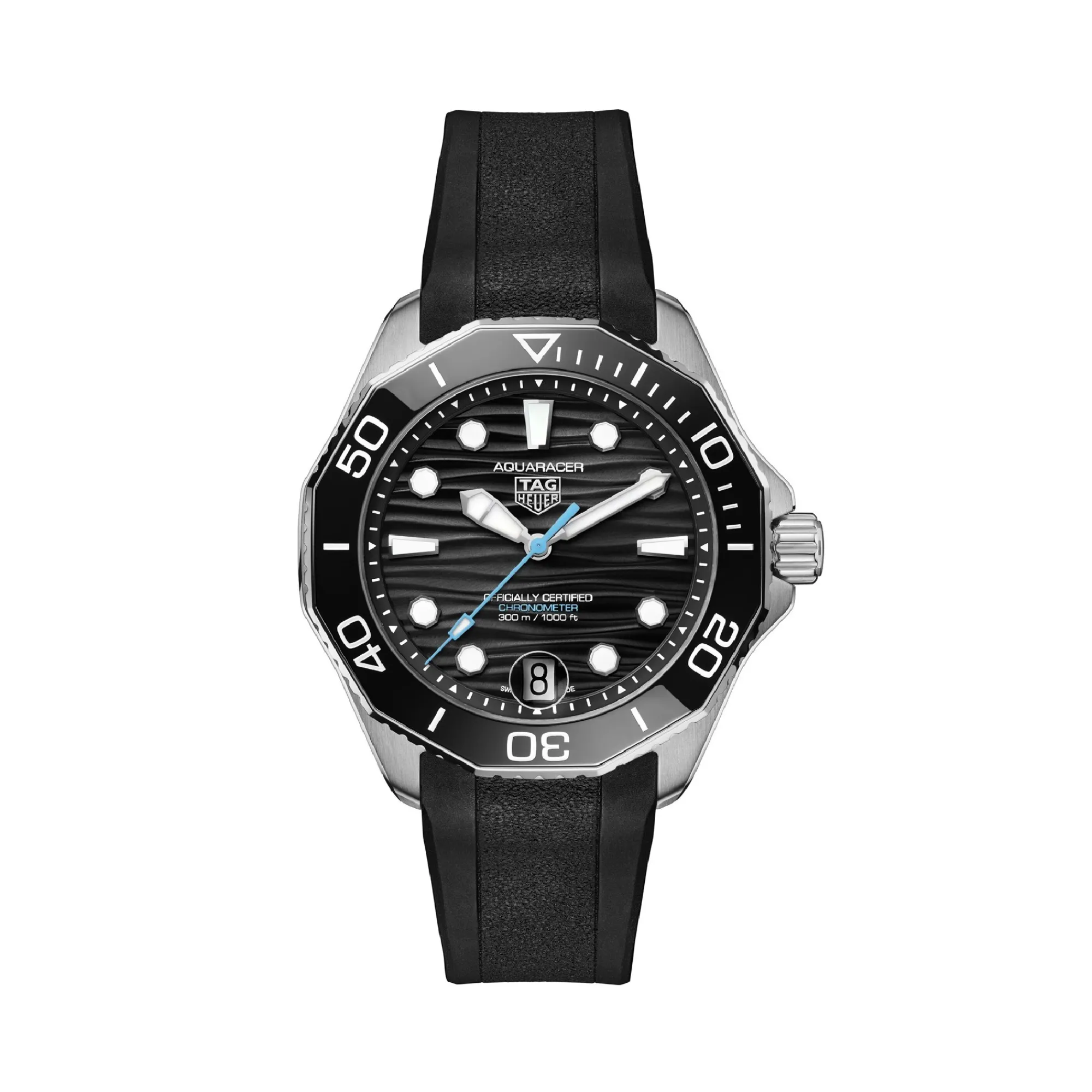 TAG Heuer Aquaracer Professional 300 Black Dial Black Rubber Strap Watch, 42mm Hot
