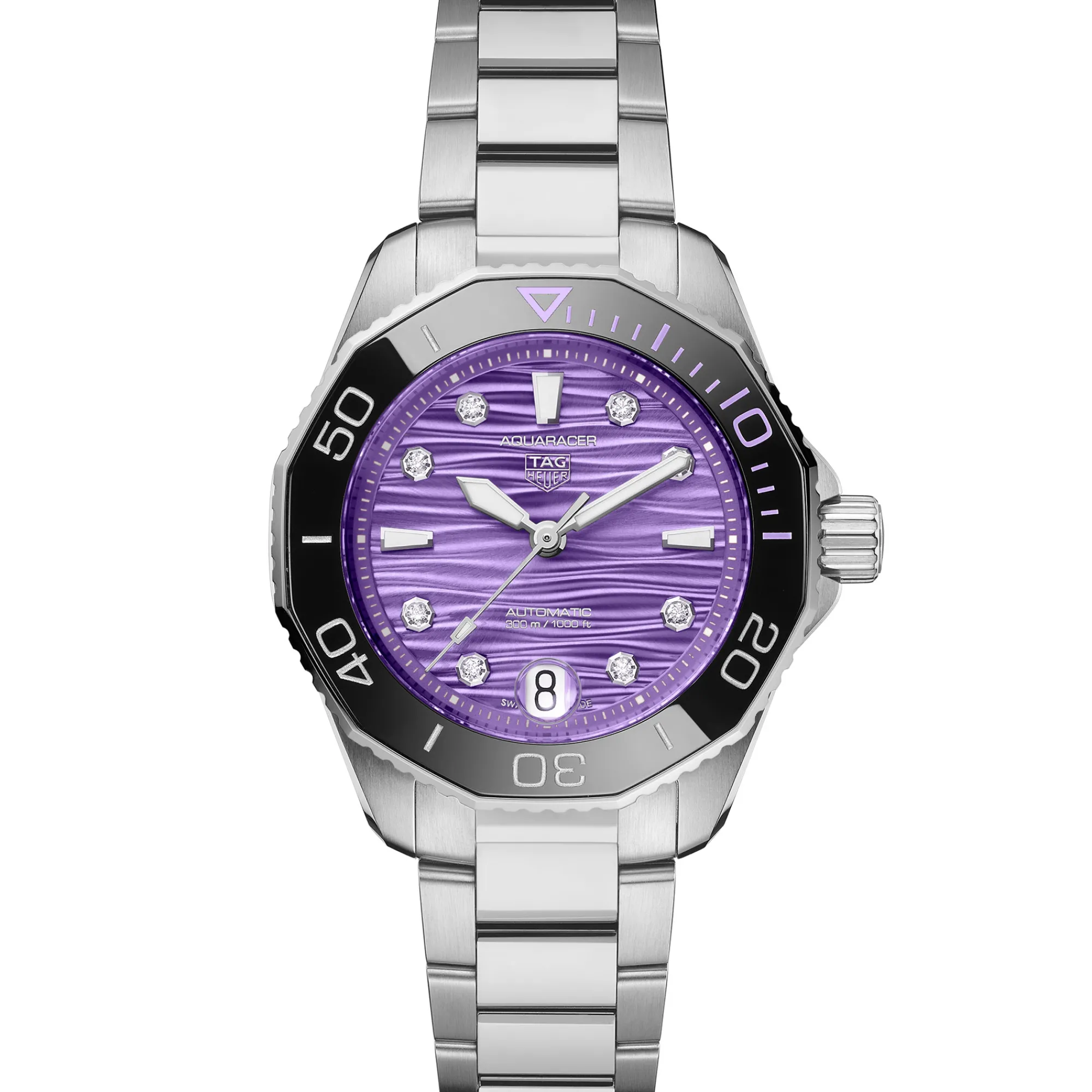 TAG Heuer Aquaracer Professional 300 Purple Dial Watch, 36mm Clearance