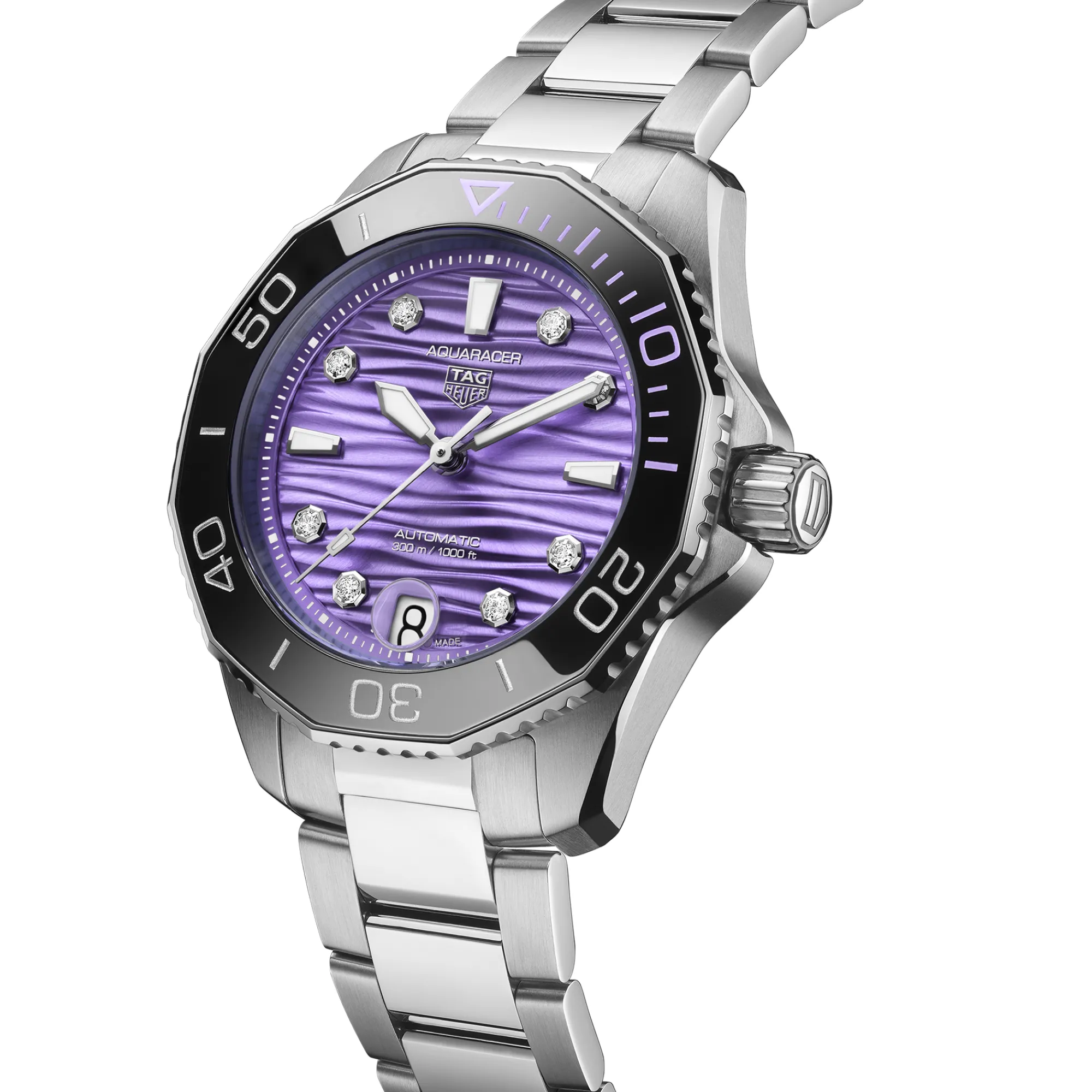 TAG Heuer Aquaracer Professional 300 Purple Dial Watch, 36mm Clearance