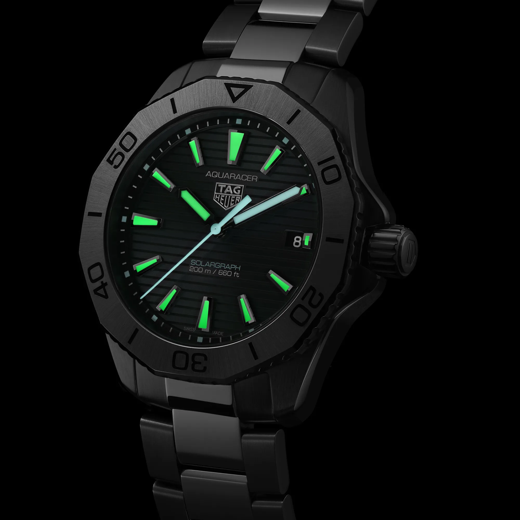 TAG Heuer Aquaracer Professional 200 Solargraph Black Dial, 40mm Best