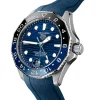 TAG Heuer Aquaracer Professional 300 GMT Blue Dial Blue Rubber Strap Watch, 42mm Sale