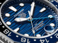 TAG Heuer Aquaracer Professional 300 GMT Blue Dial Blue Rubber Strap Watch, 42mm Sale