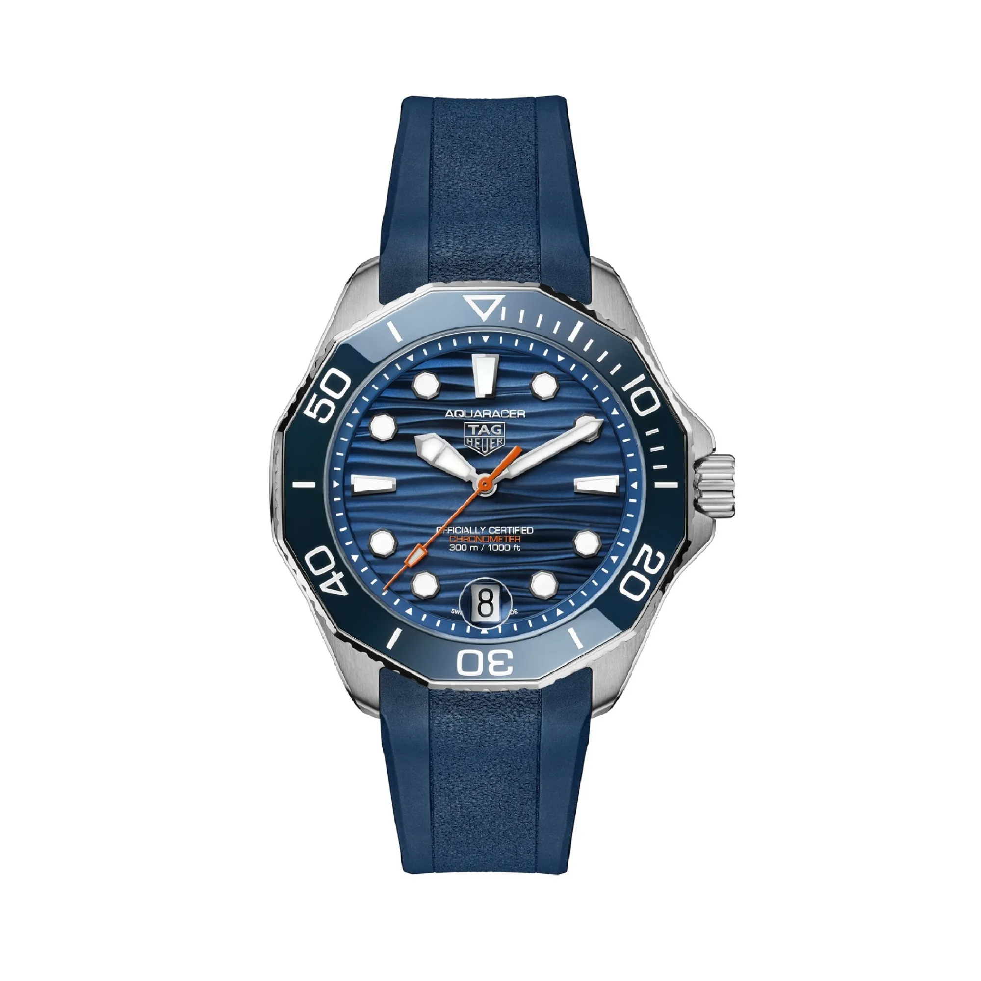 TAG Heuer Aquaracer Professional 300 Blue Dial Blue Rubber Strap Watch, 42mm Online