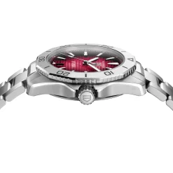 TAG Heuer Aquaracer Professional 200 Watch Red Dial Steel Bracelet, 40mm New