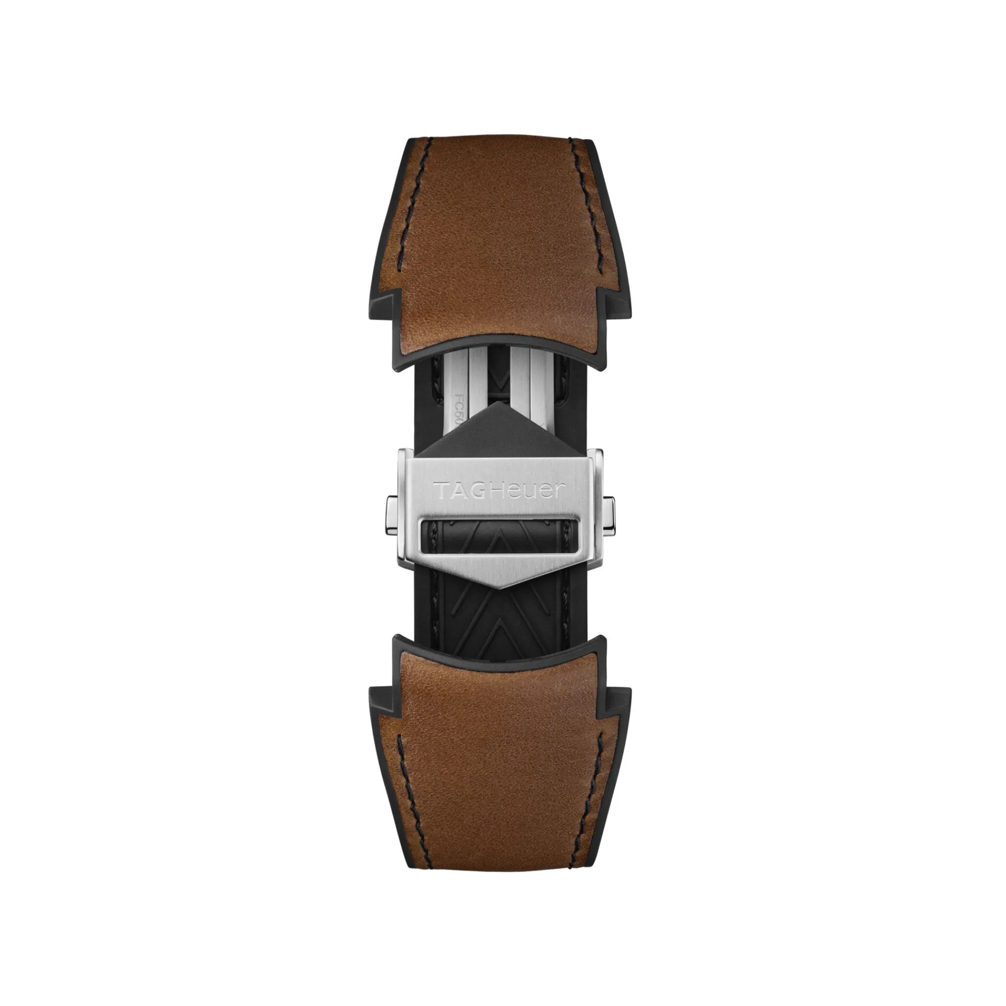TAG Heuer Calibre E5 Brown Leather and Rubber Strap, 45mm Sale