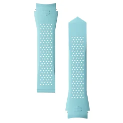TAG Heuer Calibre E5 Light Blue Perforated Rubber Strap, 45mm New