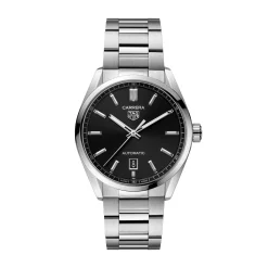 TAG Heuer Carrera Calibre 5 Auto Black Steel Watch, 39mm Sale