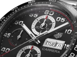 TAG Heuer Carrera Calibre 16 Watch Steel Case Black Dial, 44mm