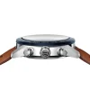 TAG Heuer Carrera Chronograph Watch Blue Dial Brown Leather Strap, 44mm Sale