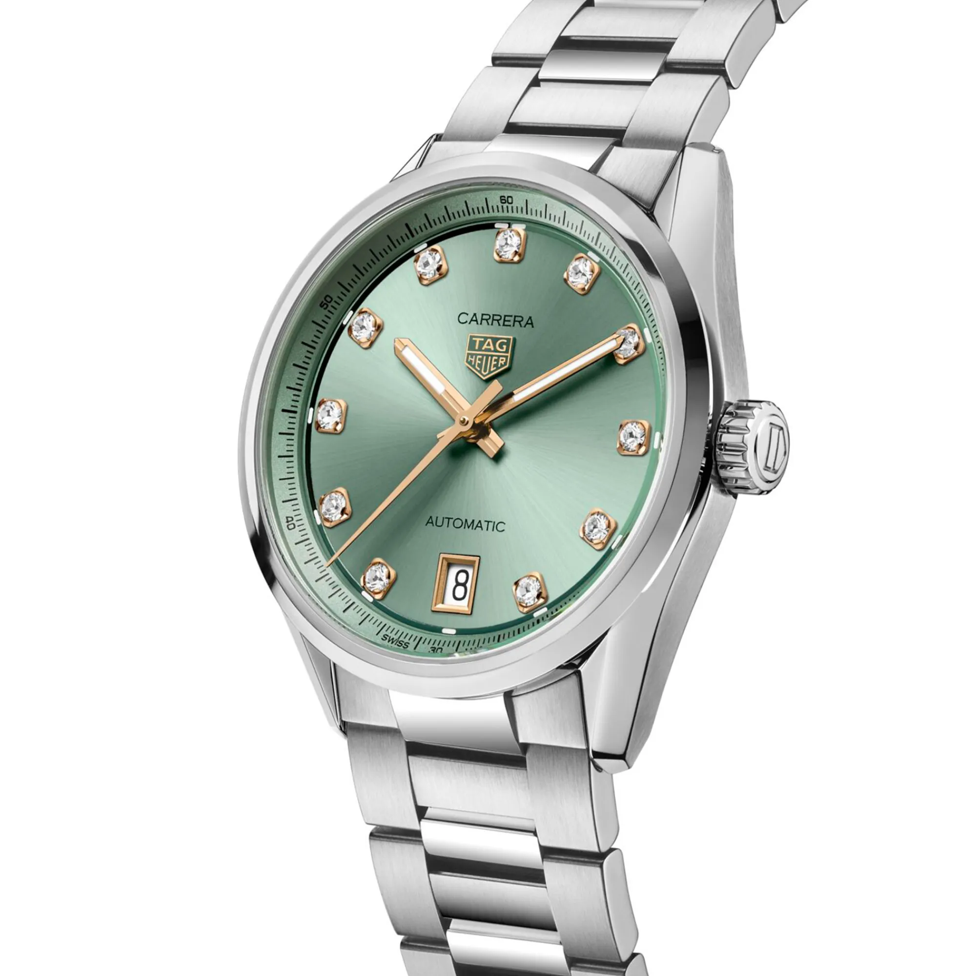 TAG Heuer Carrera Date Watch Green Dial, 36mm Clearance