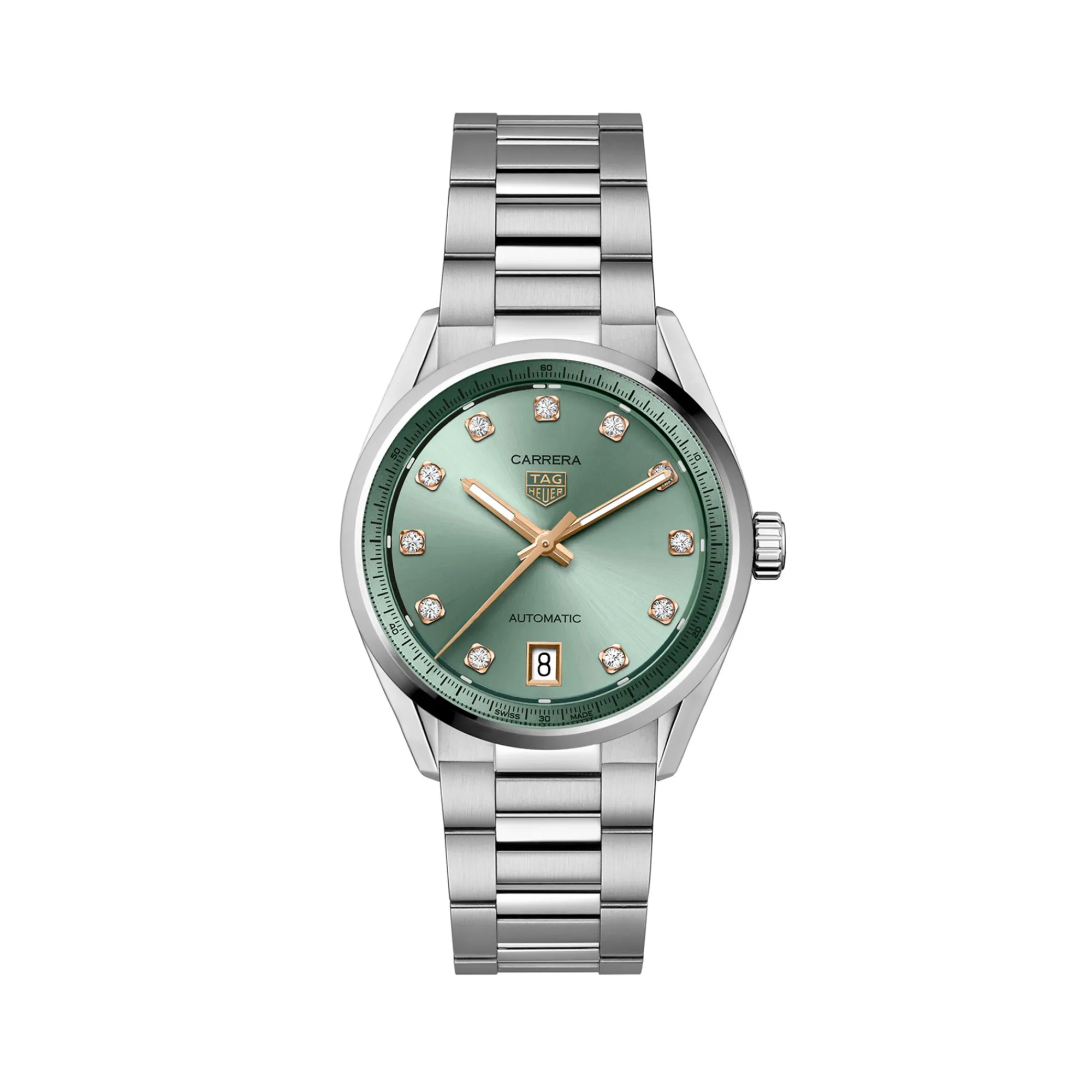 TAG Heuer Carrera Date Watch Green Dial, 36mm Clearance