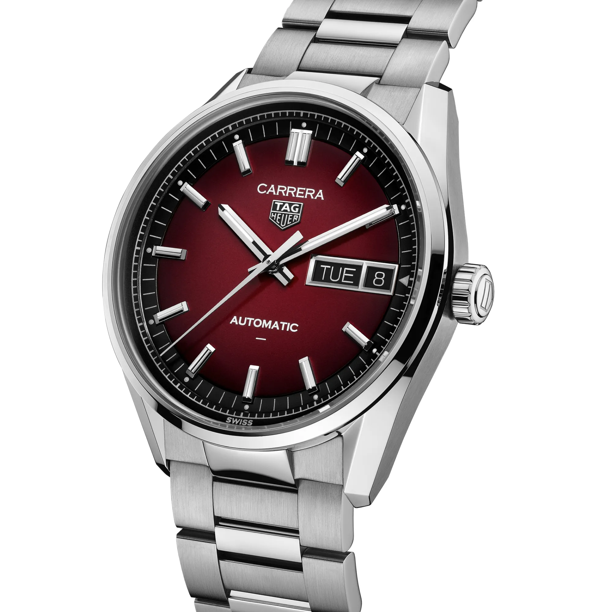 TAG Heuer Carrera Day-Date Red Dial Watch, 41mm Hot