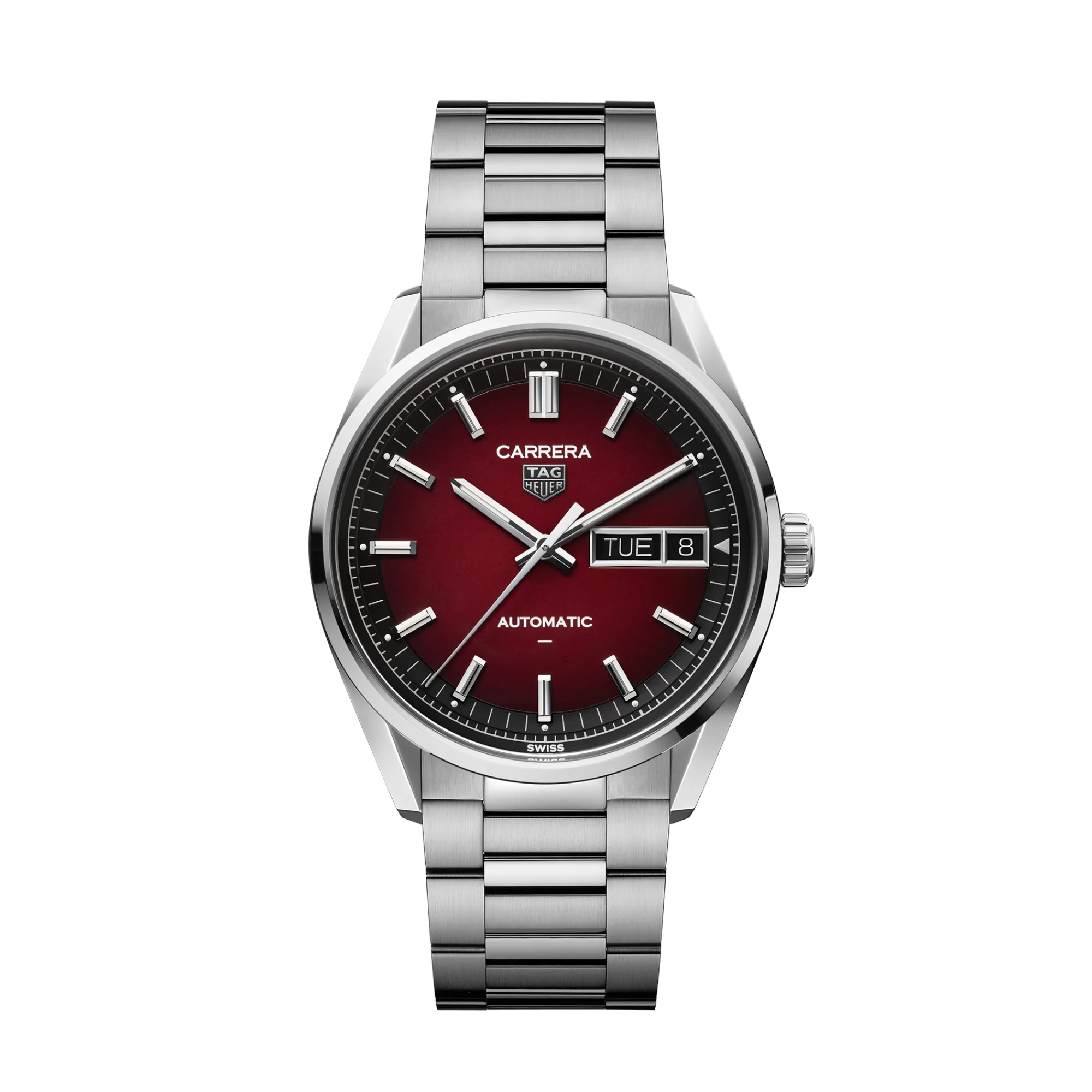 TAG Heuer Carrera Day-Date Red Dial Watch, 41mm Hot