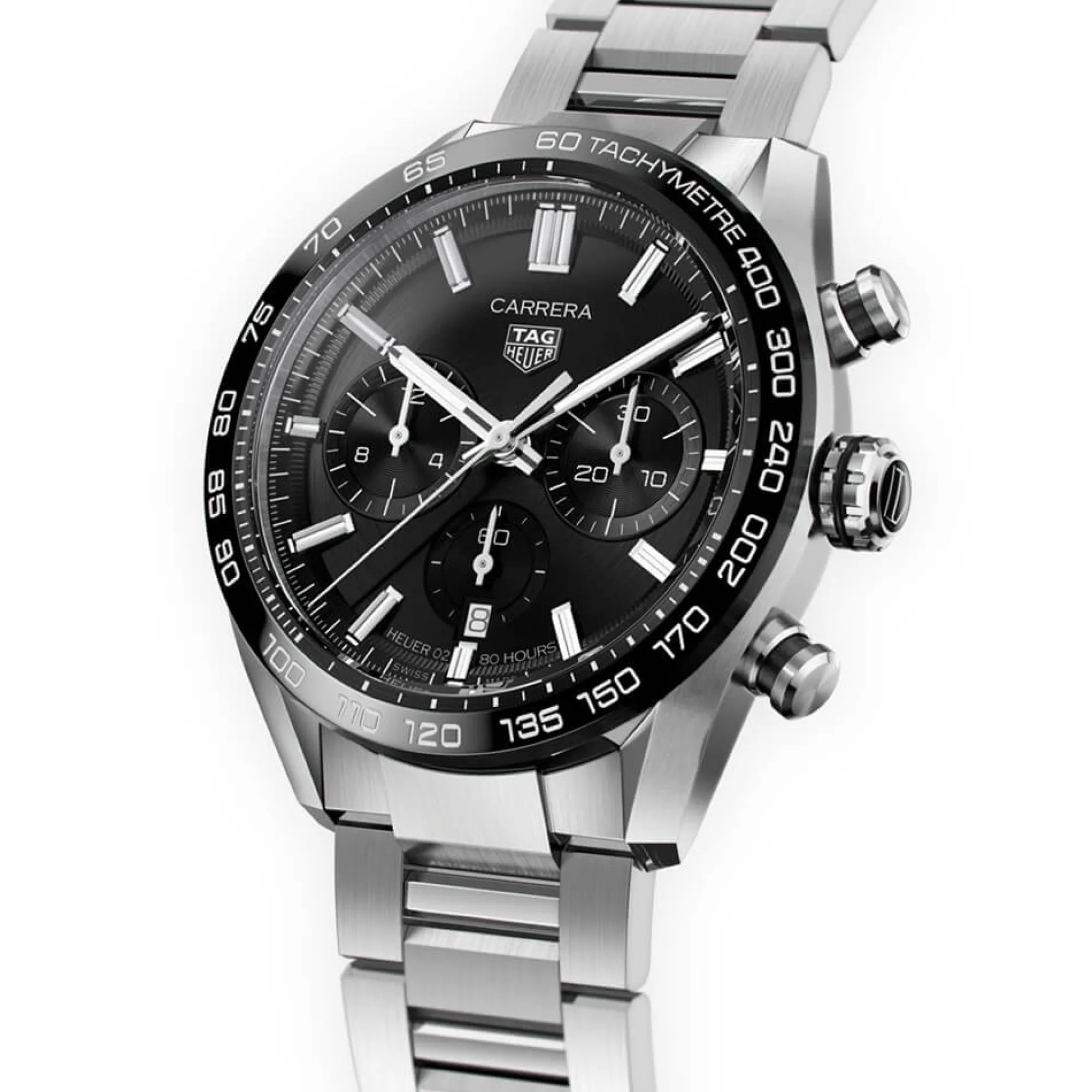 TAG Heuer Carrera Heuer 02 Automatic Mens Black Steel Watch Clearance