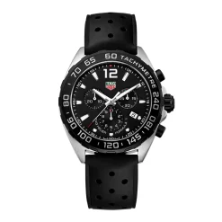 TAG Heuer Formula 1 Quartz Mens Black Rubber Chronograph Watch Outlet