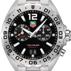 TAG Heuer Formula 1 Quartz Mens Black Steel Alarm Watch, 41mm Sale