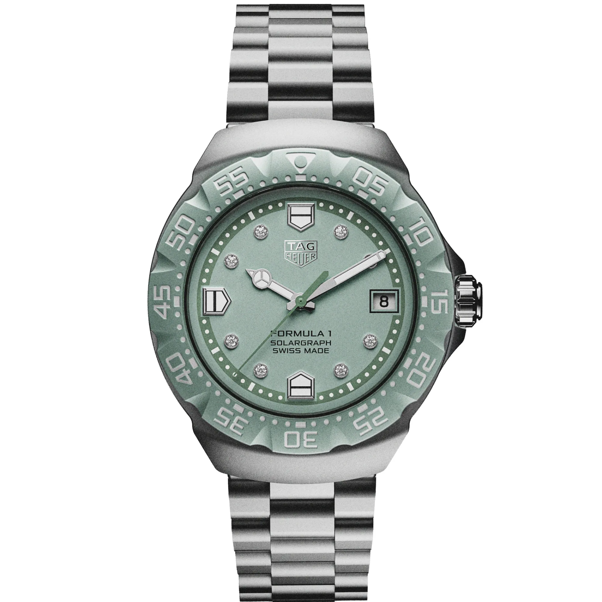 TAG Heuer Formula 1 Solargraph Green Dial Watch, 38mm