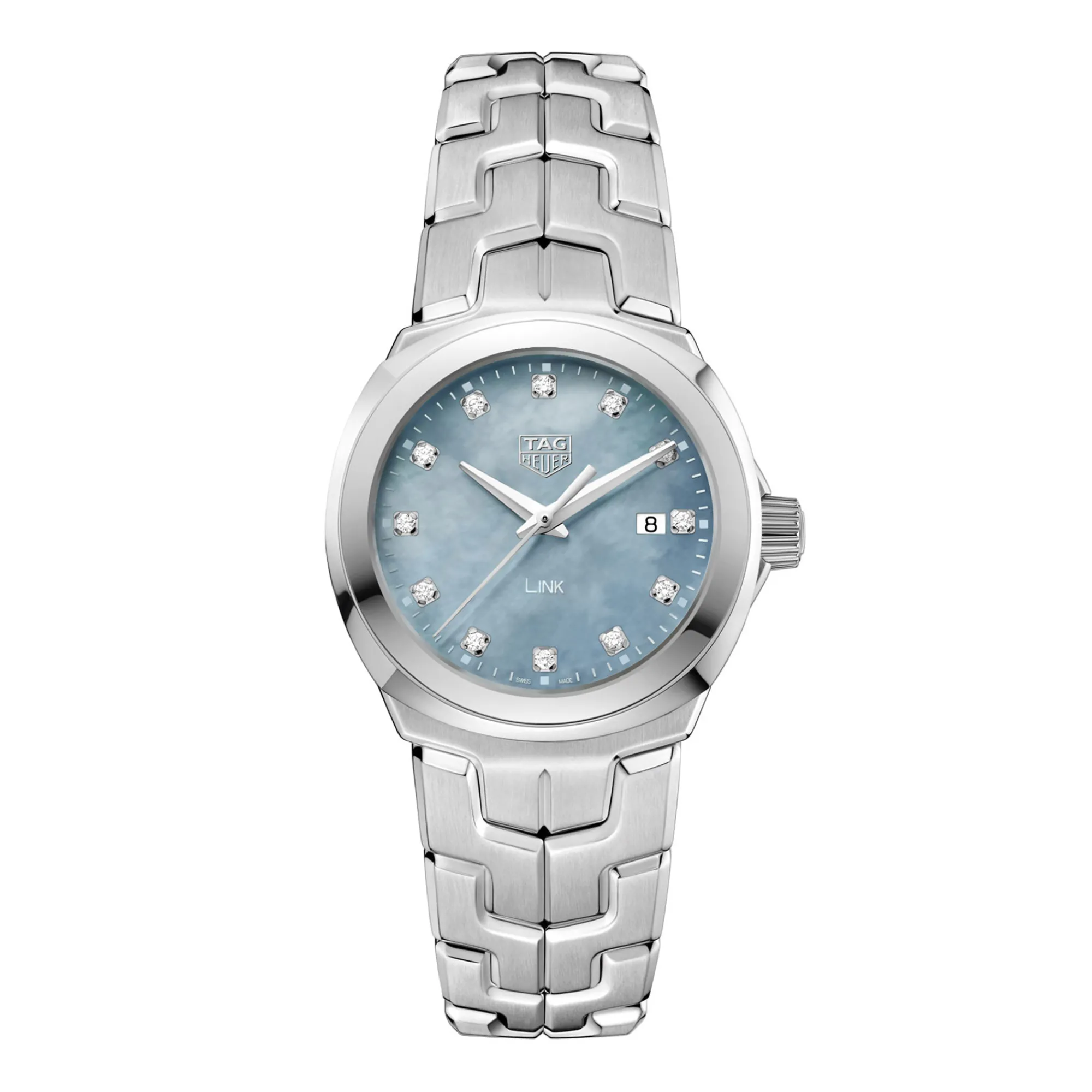 TAG Heuer Link Quartz Ladies Grey Blue Steel Watch