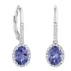 Tanzanite & Diamond Dangle Earrings 14K Outlet