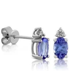 Tanzanite & Diamond Earrings 14K Outlet