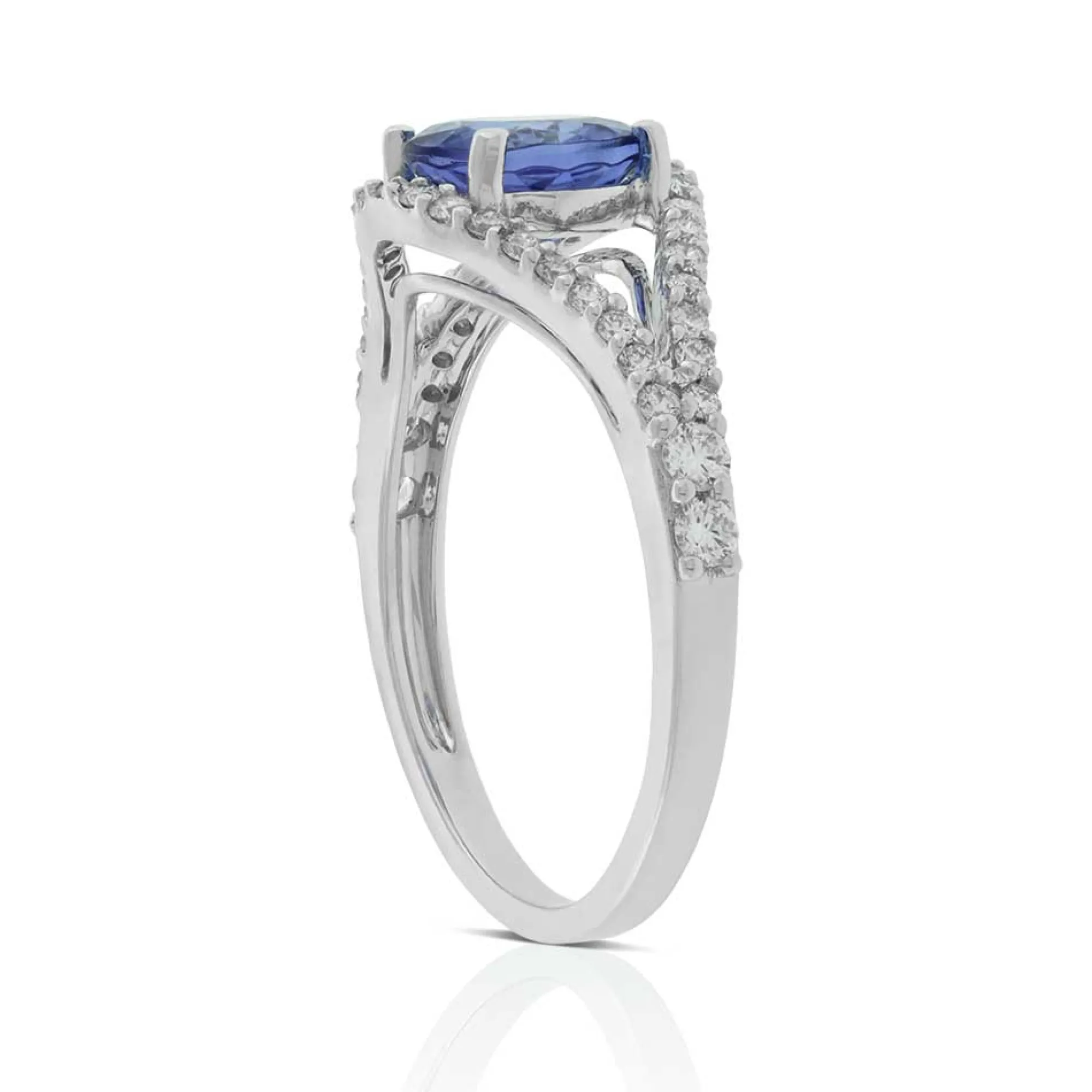 Tanzanite & Diamond Split-Shank Ring 14K Best