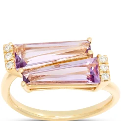 Tapered Amethyst Ring, 14K Yellow Gold Sale