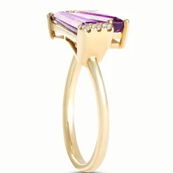 Tapered Amethyst Ring, 14K Yellow Gold Sale