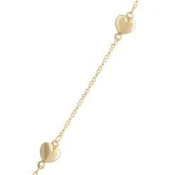 Ten-Inch Adjustable Puffed Hear Bracelet, 14K Yellow Gold Outlet