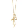 Three-Loop Bow Diamond Pendant Necklace, 14k Yellow Gold Clearance