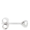 Tiny Bezel Diamond Studs, 14K White Gold Outlet