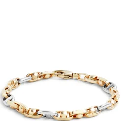 Toscano Anchor Link Two-Tone Bracelet, 14k White and Yellow Gold Hot