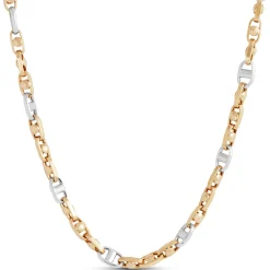 Toscano Anchor Link Two-Tone Necklace, 14k White and Yellow Gold Online
