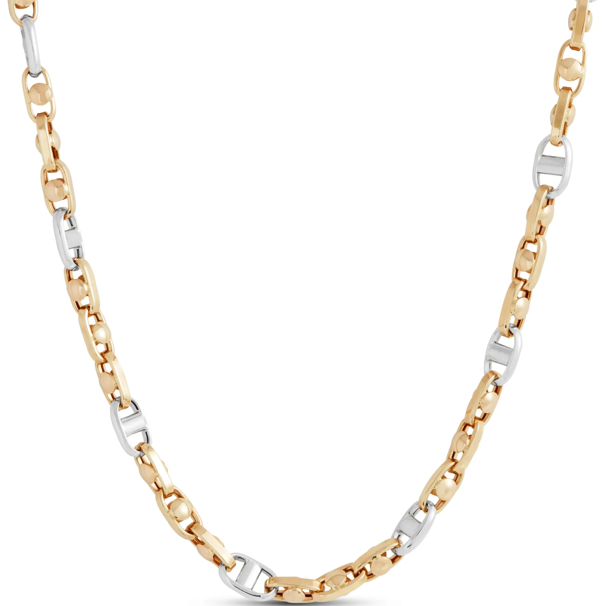 Toscano Anchor Link Two-Tone Necklace, 14k White and Yellow Gold Online