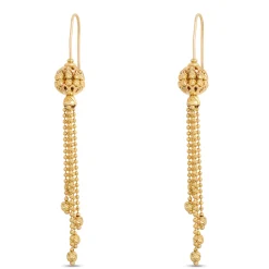 Toscano Beaded Dangle Earrings With Tassels, 14K Yellow Gold Hot