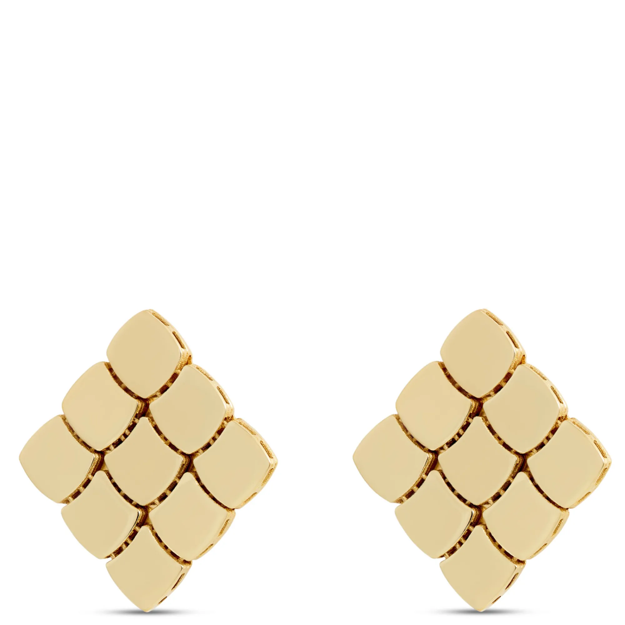 Toscano Checkerboard Post Earrings, 14K Yellow Gold Discount
