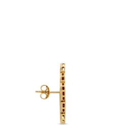 Toscano Checkerboard Post Earrings, 14K Yellow Gold Discount
