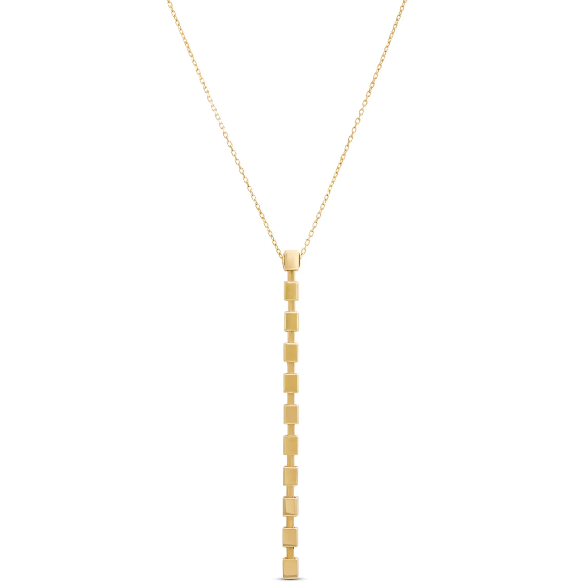 Toscano Cubic Linear Drop Necklace 14K Yellow Gold Outlet