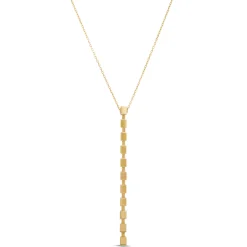 Toscano Cubic Linear Drop Necklace 14K Yellow Gold Outlet