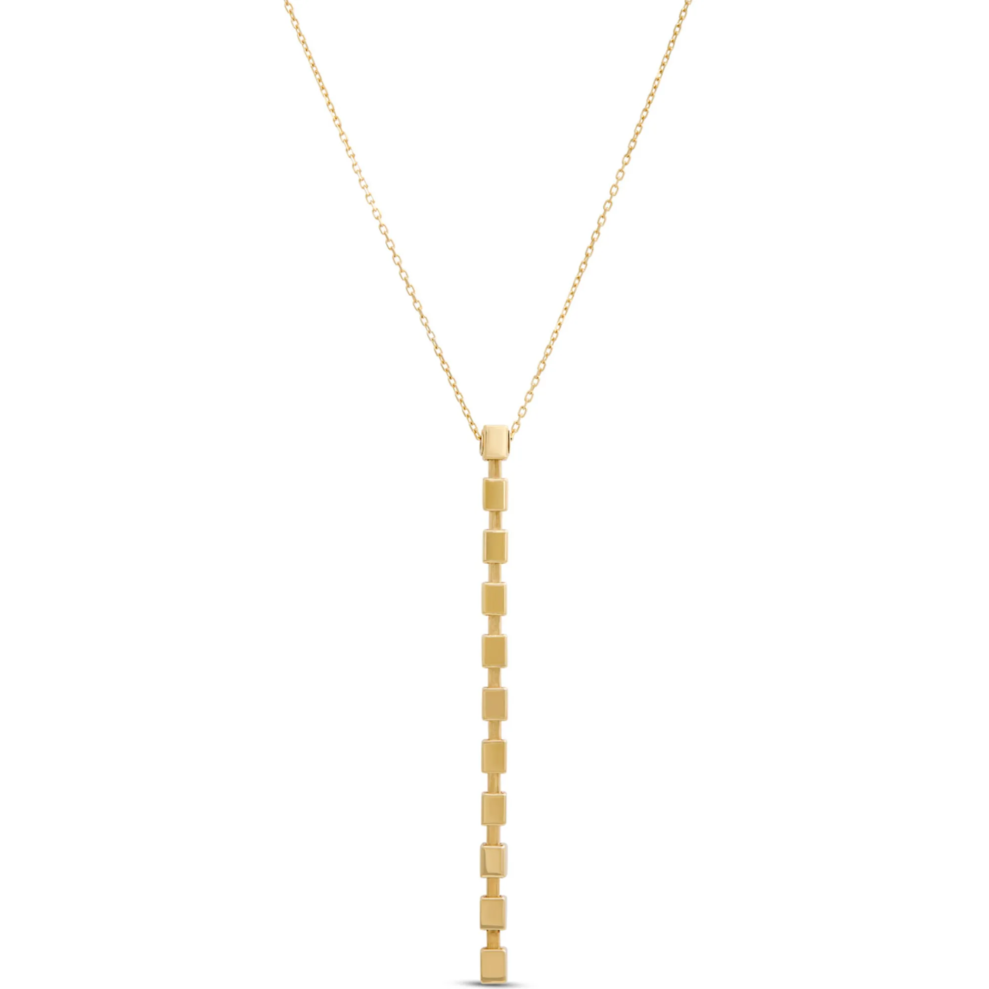 Toscano Cubic Linear Drop Necklace 14K Yellow Gold Outlet