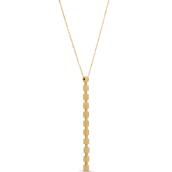 Toscano Cubic Linear Drop Necklace 14K Yellow Gold Outlet