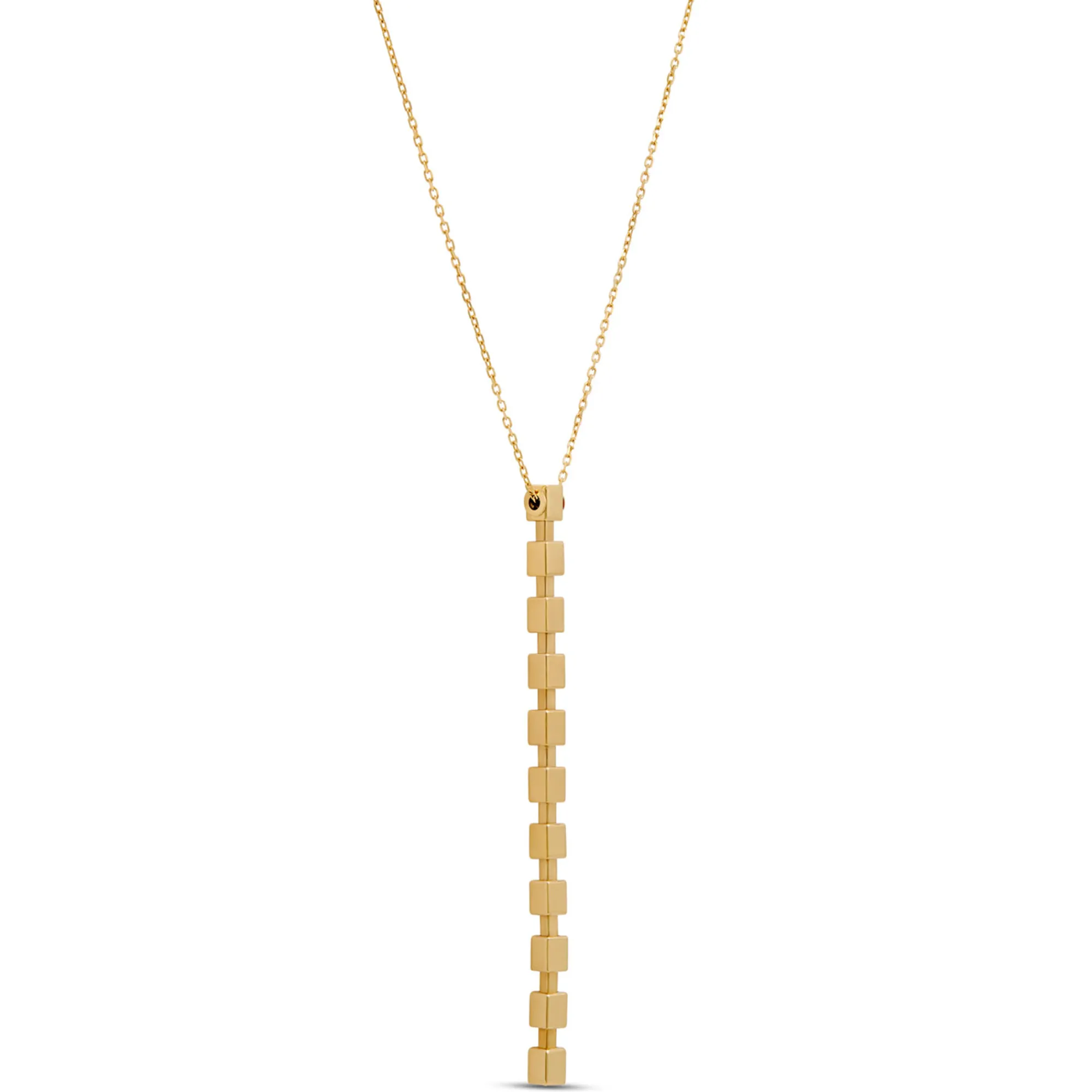Toscano Cubic Linear Drop Necklace 14K Yellow Gold Outlet