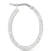 Toscano Diamond Cut Hoop Earrings, 14K White Gold Online